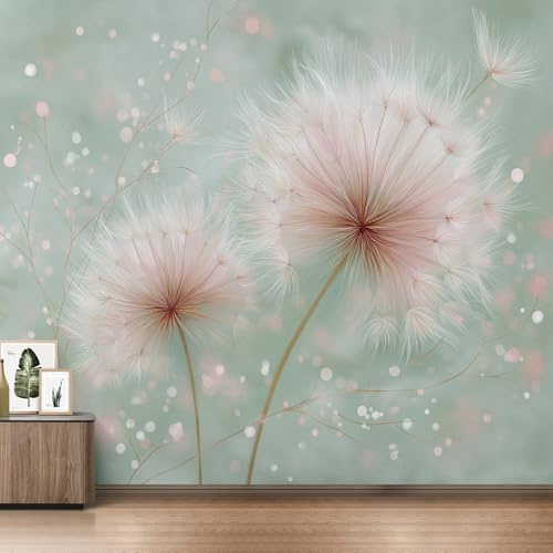 Generisch Pusteblumen Tapete Schlafzimmer, Tapeten Natur Wildblumen Rustikaler Löwenzahnen Tapete Fototapete Wohnzimmer Vliestapete, Wallpaper, Wandtapete, Mustertapete, Wand Deko 350 x 256 cm GI&3