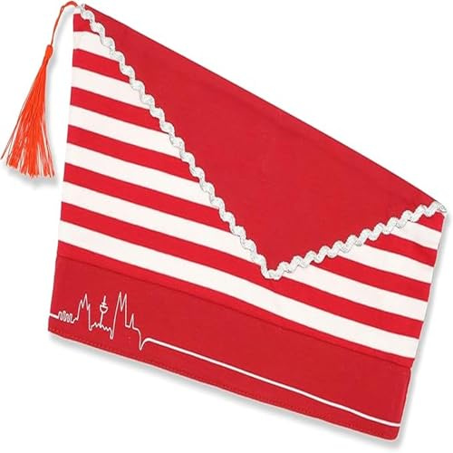 TrendandStylez Karnevalshut Schiffchen mit Kölner Skyline | Narrenkappe für Damen & Herren | Kölle Alaaf Kostüm Mütze für Fasching | Kopfbedeckung in Rot-Weiß, Blau-Weiß & Schwarz-Weiß