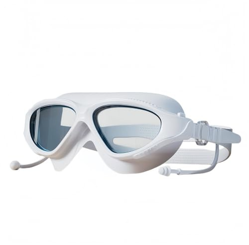 Masque de plongée avec tuba - Vision fenêtre - Masque de plongée pour adulte - Masque de plongée anti-buée - Masque de plongée en silicone - Masque de natation pour femme - Blanc pur - 2,0