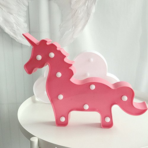 Trendario LED Nachtlicht für Kinder, Kinderzimmer Baby Tischlampe, batteriebetriebene Lampe als Party Deko Nachtlampe, Nachtlicht Wandleuchte (Einhorn, rosa)