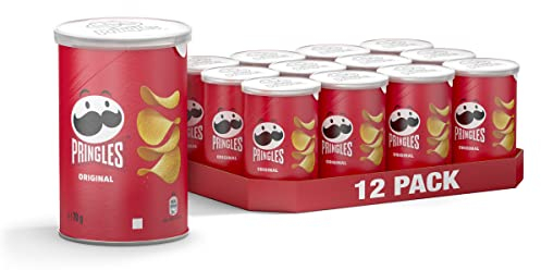 Pringles Original (12 x 70 g) – der unwiderstehliche Snack-Klassiker in der praktischen Dose – knackige Chips mit Salz – Pop. Play. Eat.