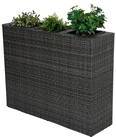 Gravidus dekorativer Raumtrenner mit 3 Pflanztöpfen, Dunkelgrau