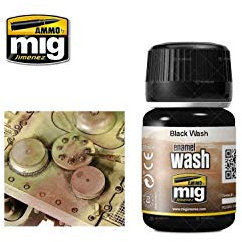 AMMO MIG-1011 Enamel Black Wash, Multicolour, 35 ml (Pack of 1)