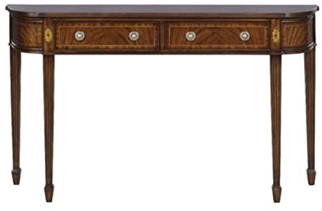 Casa Padrino Luxus Jugendstil Mahagoni Konsole Braun 130 x 30 x H. 78 cm - Konsolentisch mit 2 Schubladen im französichen Jugendstil