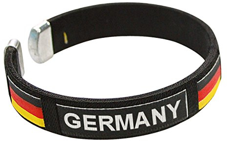 elasto Deutschland Armband Fanartikel Schwarz-Rot-Gold Fußball EM 2024 Armreif Damen, Herren,Unisex
