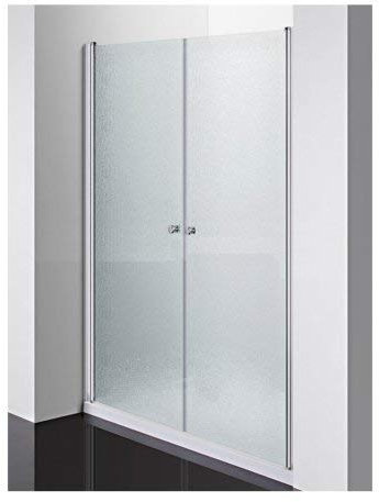 Porta doccia due ante battenti saloon in cristallo 6mm opaco h.190 MERAVIGLIA (68-72 cm)