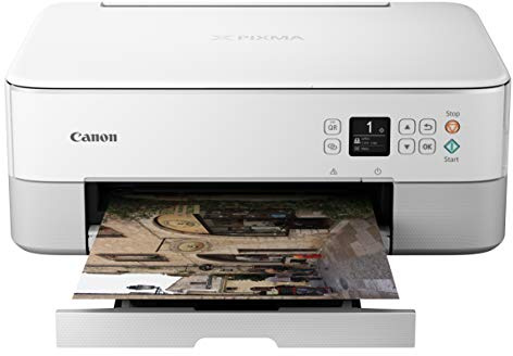 Canon PIXMA TS5320 All in One Wireless Printer, Scanner, Copier with AirPrint, White, Works with Alexa