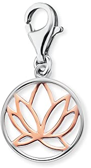 Engelsrufer Damen Charm Anhänger zweifarbige Lotusblüte silber roségold aus Sterling Silber - Karabinerverschluss - nickelfrei