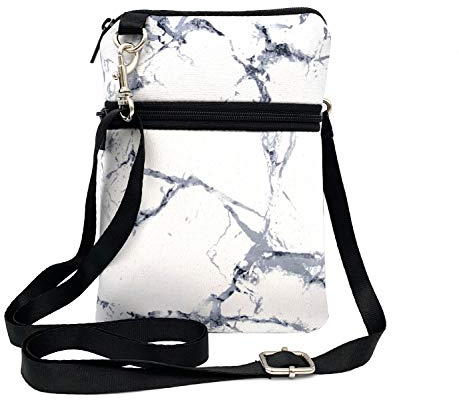 KOSTOO Handy-Tasche 鈥� kleine s眉脽e Frauen Crossbody Handy b枚rse b枚rse Tasche mit Schultergurt f眉r iPhone X/XR / 8/8 Plus / 7/7 Plus und Samsung, Wei脽 - wei脽 - Gr枚脽e: Small