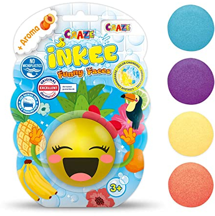 INKEE Craze Funny Faces Badekugeln 1x Emoji Badebombe Schaumbad Badekugeln lustige Badezusatz Kinder Badesalz für Kinder Badebomben für Baby Badewanne 22450
