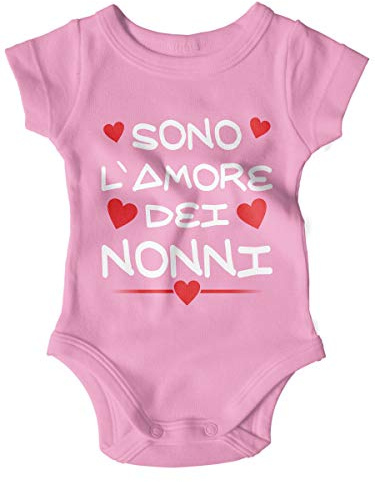 Body Neonato Divertente Sono L'Amore dei Nonni Bodino Manica Corta Idea Regalo Nascita Tutina Neonato Bimbo Bimba