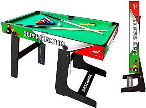 Tavolo da Biliardo Sport One Super Champion Italy Verticale Salvaspazio - Cm. 122 X 61 X 76 con Tutti gli Accessori - SPECIAL EDITION - NOVITA