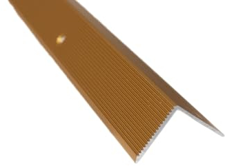 Dalsys Treppenkantenprofil Aluminium 100cm x 42mm x 20mm Bodenprofil für Treppenwinkel zum Schrauben Gold