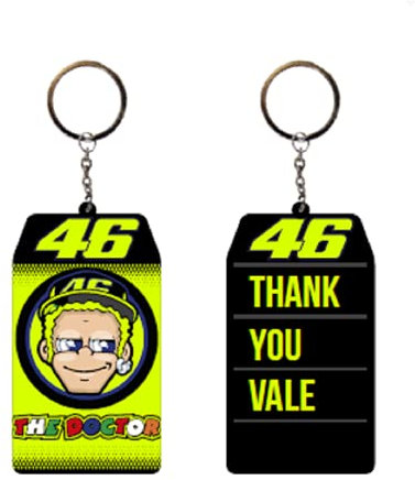 Valentino Rossi VR 46 SCHLÜSSELHALTER THANK YOU VALE,Schwarz,4X7 cm,Unisex