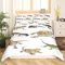 Loussiesd Reptil Bettwäsche-Set für Kinder Mädchen Jungen Teens Kind,Leopard Gecko Bettbezug Primitive Wildlife Tiere Eidechse Beige Weiß Grün,Dekor 2 Stück Bettwäsche 135x200cm