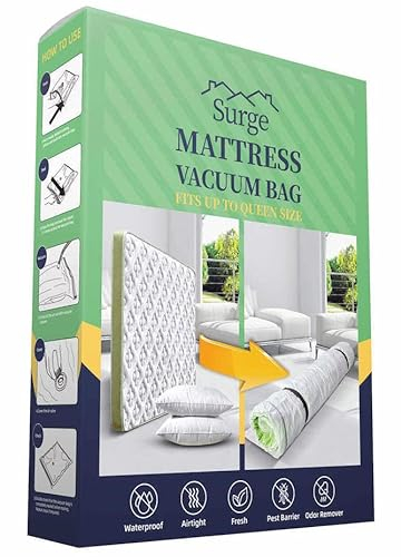 Mattress Vacuum Storage Bags - 4 pack (1x Mattress Vacuum Bag 1x Duvet Vacuum Bag 2x Pillow Vacuum Bag) Straps included heavy duty for moving Mattress