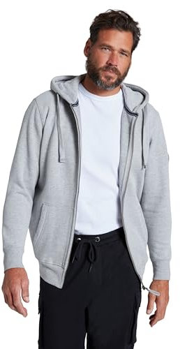 JP 1880 Herren Hoodie-Jacke, Sweat grau Melange 6XL