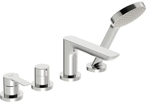 HANSA HANSALIGNA Wannenarmatur, Fertigmontageset, mit Sicherungseinrichtung, Rosetten rund, Ausladung: 160mm, 06442473