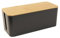 Intirilife Kabelbox mit Bambusdeckel in Schwarz - 32 x 13.6 x 12.7 cm - Kabelmanagement Box, Organizer zum Verstecken von Kabeln und Steckdosenleisten