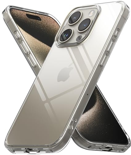 Ringke Fusion für iPhone 15 Pro Hülle, [Dauerhafte Transparenz] Kratzfest Hart Minimale Vergilbung Transparente Rückseite Weicher Bumper Handyhülle - Clear