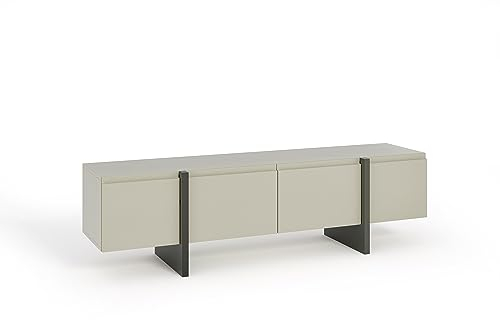 Homlando TV Schrank Queen 180 cm 2D2K Kaschmir - Moderner TV-Möbel mit Stauraum für Wohnzimmer Schlafzimmer - für Fernseher bis zu 80 Zoll