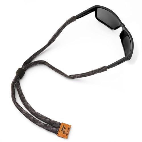 Pilotfish Brillenhalter aus Premium-Baumwolle, Sonnenbrillenband – mehrere Designoptionen – weicher und langlebiger Sonnenbrillenhalter, schwarzes Camo