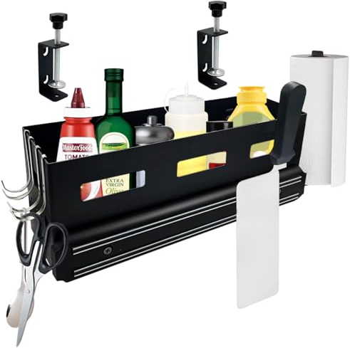 Grill-Caddy für Blackstone 71,1 cm/91,4 cm Grillplatten, platzsparendes Grillzubehör für Blackstone Grillzubehör, vielseitige Grillzubehör, Aufbewahrungsbox mit magnetischem Werkzeughalter und