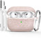 Custodia protettiva per Apple AirPods Pro di 2a/1a generazione, in morbido silicone con incisione floreale, custodia protettiva per AirPods Pro 2 Gen con kit di pulizia, moschettone, LED frontale