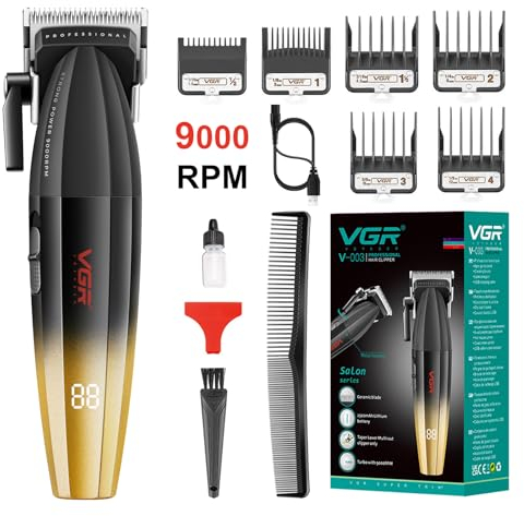 VGR 003 Fresh Fade Haarschneider, Professioneller Haartrimmer, Schnur/Akku-Haarschneider mit LED-Display