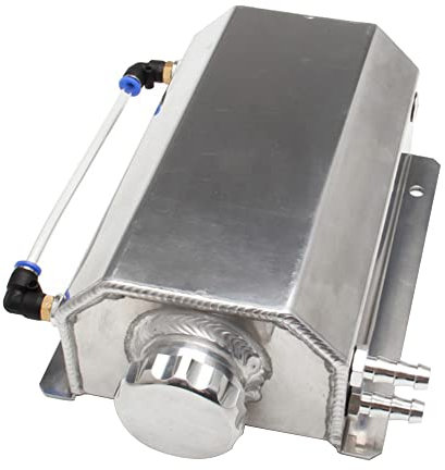 TOTMOX Universal - Serbatoio di troppopieno liquido di raffreddamento per radiatore 2 L, serbatoio di troppopieno liquido di raffreddamento in alluminio lucido 2 L