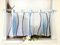 Devola Scheibengardine mit Wellenmuster Gardine Druck Kurzstore mit Schlaufen Küchengardine Kurz Modern Voile Bistrogardine Transparent HxB 60x120cm Blau 1 Stück