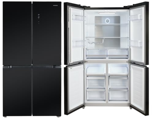 Jocel Frigorífico Side by Side JSBS4P967169, 490 litros, puertas cristal negro, 130 W, Clase eficiencia E, No Frost
