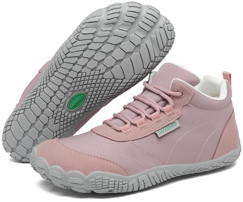 SAGUARO Barfußschuhe Herren Barfuss Schuhe Damen Barfusschuhe Leicht Zehenschuhe Bequem Fitnessschuhe rutschfest Traillaufschuhe Barefoot Shoes mit Zero-Drop Sohle Rosa,EU Gr.40