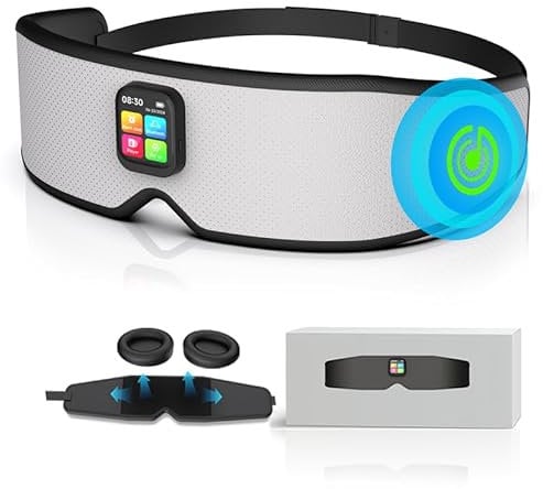 Sleep Mask Sleep Headphones with Bluetooth Headphones Ultra-Thin StereoComfortable & Adjustable Sleeping Mask, Zero Eye Pressure,Side Sleepers Sleep Mask Speakers Perfect for Sleeping