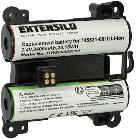 EXTENSILO 1x Batterie Compatible avec Bose SoundLink Revolve Plus 2 Haut-parleurs, Enceintes portatives (3400mAh, 7,4V, Li-ION)