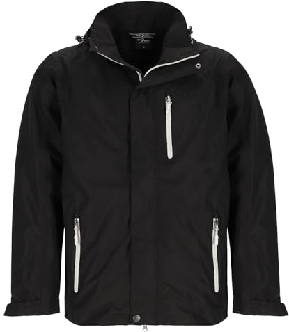 Blue Wave Herren Funktionsjacke Jupp mit abnehmbarer Kapuze - Outdoor-Jacke wasserdicht, winddicht und atmungsaktiv in Schwarz Größe 5XL