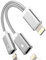 Lightning Adapter Dual (2-in-1) Kopfhöreranschluss Ladegerät für iPhone 14 13 12 Pro für Apple iPad Air Splitter Audio Kopfhörer Kabel auf Buchse Zubehör AUXiliar-Laden Musik Auto
