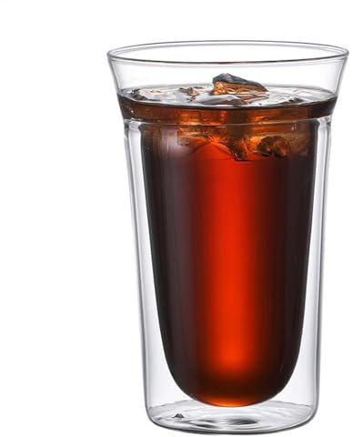 Yhsioaklo Verres à double paroi,Coupe en verre isolée à une lèvre en verre - Verre à café isolé, tasses à cappuccino, tasses à thé, tasses à latte, verres à boissons