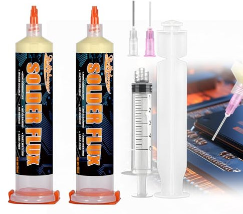 Bellifluous Stagno per Saldare, Flussante per Saldatura a Stagno, 2 Pacchi Pasta Saldante Stagno, Senza Pulizia Flussante per IC/CPU/PCB/LED/BGA/SMD Saldatura e Riparazione Elettronica di Precisione