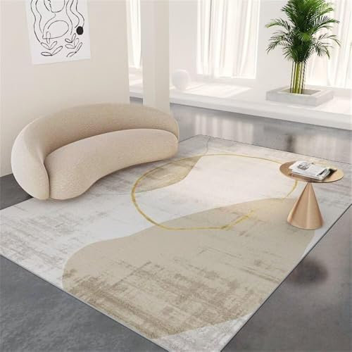 DJHWWD Tisch Esszimmer Teppich Kunst Dekoration 200x280CM waschbar Grau Moderner minimalistischer bürostuhl unterlage Landhaus