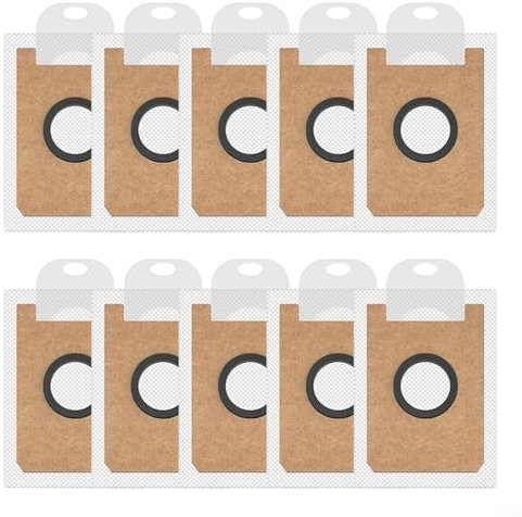 Puupaa Lot de 10 sacs d'aspirateur de rechange pour Ultenic pour T10 et ELite Robot Aspirateur, grande capacité