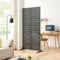 casa.pro Paravent Trolu Indoor Trennwand Raumteiler für Wohnzimmer Büro Metall 200 x 100 x 50 cm Raumtrenner freistehend Lamellenoptik Schwarz