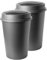 SUSTANIA Lot de 2 poubelles rondes avec couvercle rabattable de 50 l, poubelle de cuisine, ronde, diamètre : 40 cm, couleur anthracite, fabriquée dans l'UE