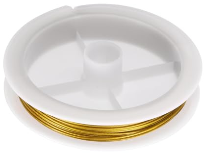 QUARKZMAN Alambre De 26 Pies De Longitud Calibre 20 Acero Inoxidable Dorado | Resistente Al Deslustre, Para Abalorios Suministros Para Hacer Joyería Manualidades, Para Joyería