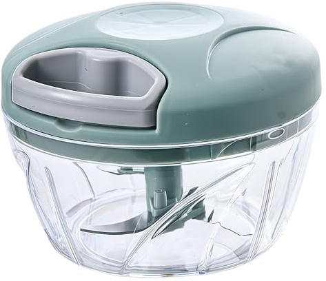 Picadora de ajo manual giratoria de 500/900 ml for verduras, frutas y carne. También sirve como picadora de carne y molinillo de carne.(Green,500ml)