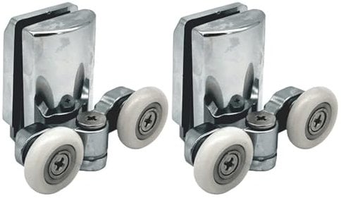 SmoothLY 2 x Twin Bottom Zinc Alloy Shower Door Rollers/Runners/Wheels 23mm Wheel