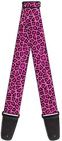 Gitarrengurt Leopard Pink Fuchsia 2 breit