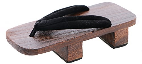 Kawaii-Story K-G-31 Black Original Samurai Japan Geta - Sandali di legno con Tacco separatore per Dita dei Piedi e calze Tabi, Colore: Nero, 41/43 EU (taglia produttore 44)