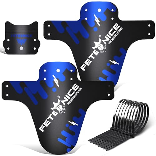 FETESNICE Schutzblech Mountainbike, verstellbares MTB Schutzblech, Fahrrad schutzbleche vorne und hinten, kompatibel mit 26, 27,5, 29, Plus Size und Fat Bike Radgrößen (Blue)