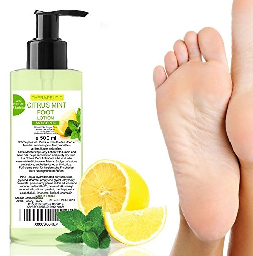 bleu & marine Bretania - Crème pour Pieds Secs et Callosités 500 ml | Hydratante à l'Huile de Menthe et Citron | Élimine Mauvaises Odeurs | Protection contre les Champignons